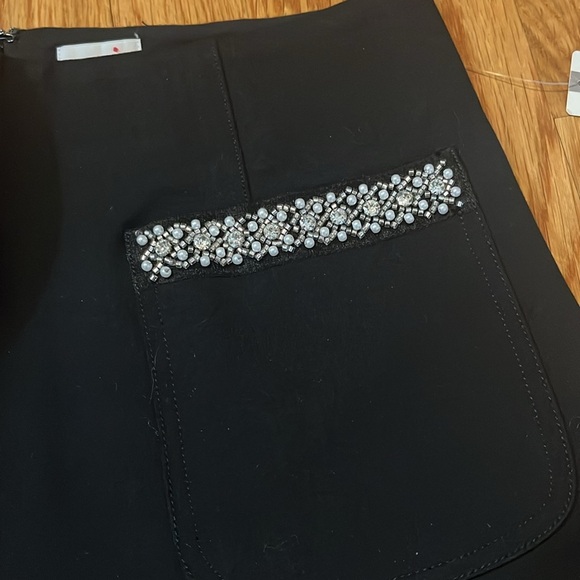 Anthropologie The Colette Cropped Wide-Leg Pants Rhinestone Pocket Ed 29 NWT - Picture 7 of 15